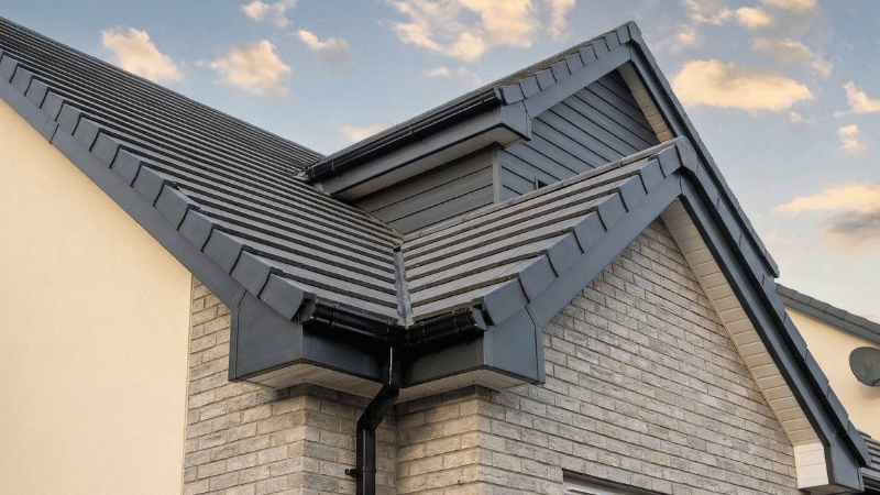 Anthracite fascia board installation by Flash Roofing UK Ltd