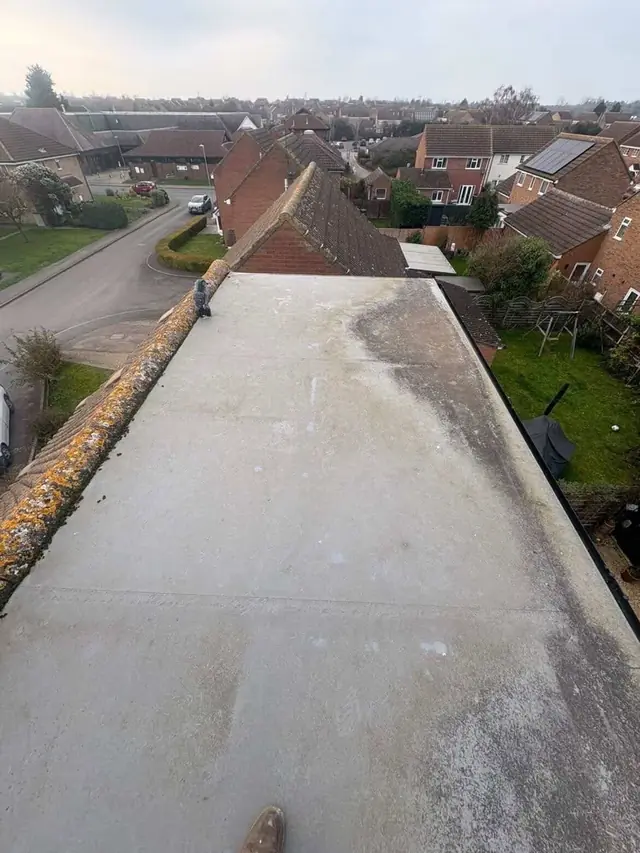 Completed flat roof looking down its full length
