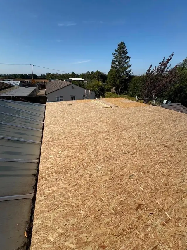 New OSB deck laid on a flat roof ready for the EPDM membrane